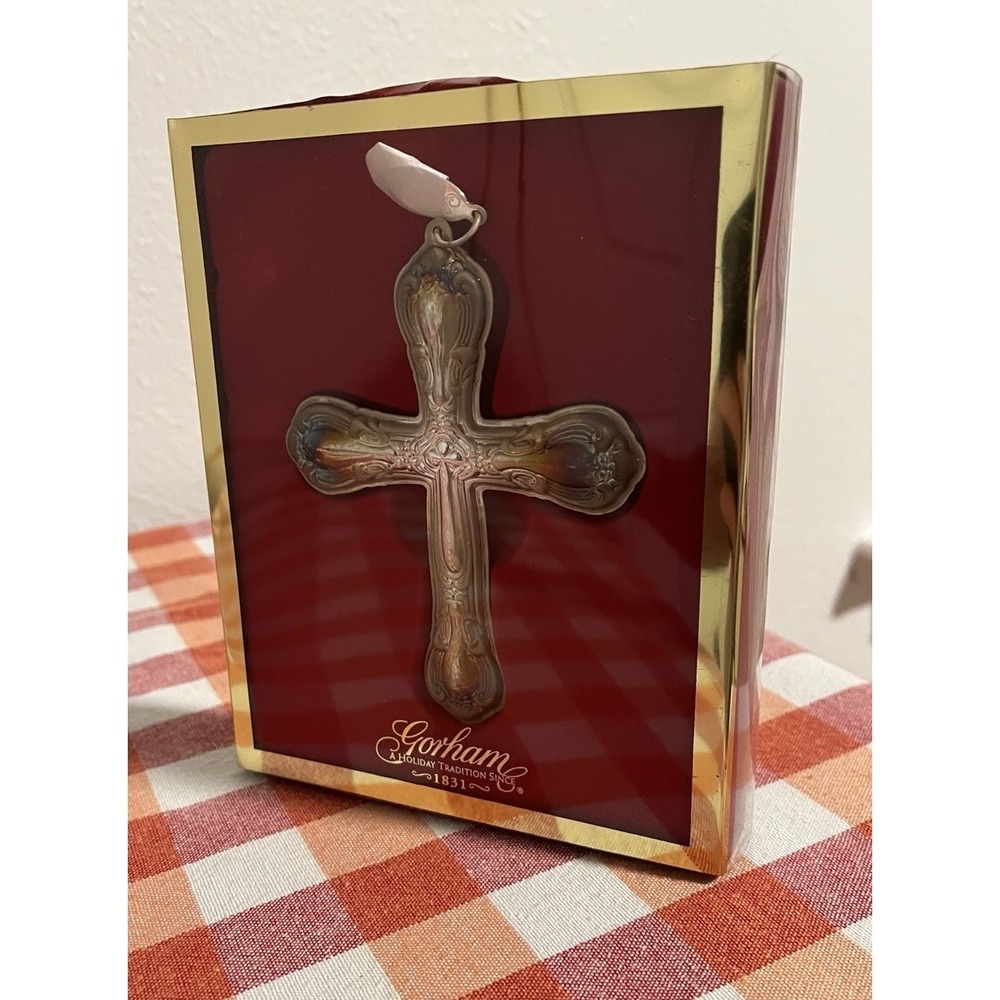 Lovely Vintage Gorham 1831 Silverplated Chantilly Cross Christmas Ornament
